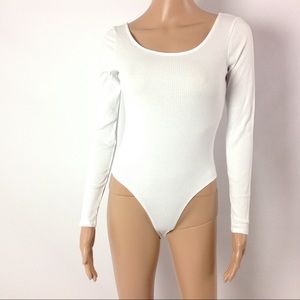 Divided H& M Bodysuit Size S White Longsleeve
